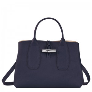 Longchamp Le Roseau M Handbag Bilberry | SGOMU-7201