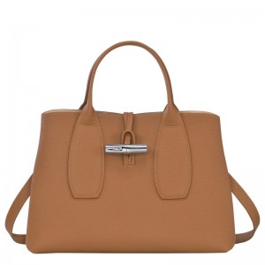 Longchamp Le Roseau M Handbag Natural | TWYBM-3479