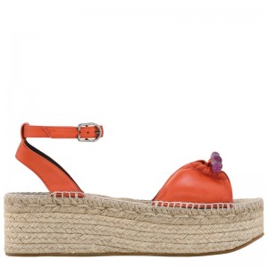 Longchamp Le Roseau Wedge Espadrilles Sienna | DWLPJ-4352