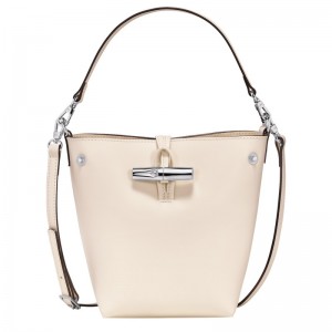 Longchamp Le Roseau Xs Bucket Bag Ecru | TQECR-2815