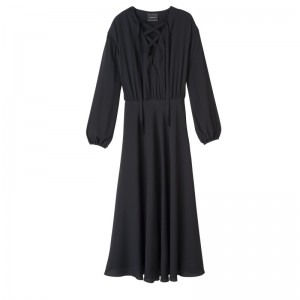 Longchamp Long Dress Negrii | FSZGB-3025