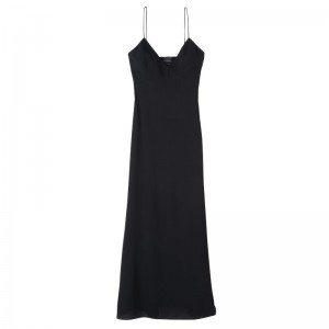 Longchamp Long Dress Negrii | IKSJB-6754