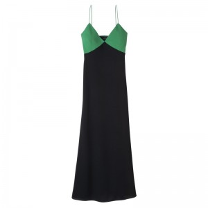 Longchamp Long Dress Verzi Negrii | GMREJ-8421