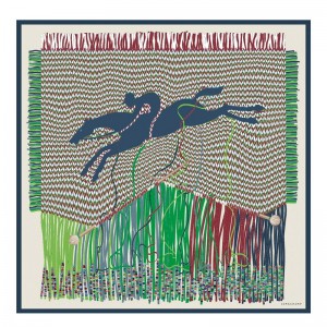 Longchamp Longchamp Braiding Silk Scarf 90 Bleumarin | SDPEH-0892