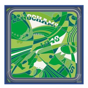 Longchamp Longchamp League Silk Scarf 90 Verzi | IGQFD-4618