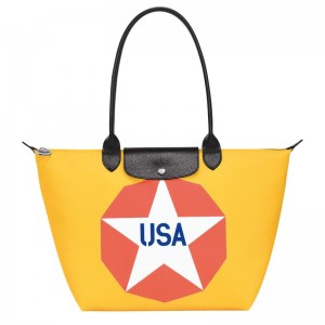 Longchamp Longchamp X Robert Indiana L Tote Bag Albastri | HIBRJ-7105