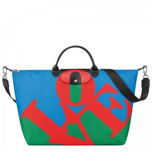 Longchamp Longchamp X Robert Indiana Travel Bag Rosii Bleumarin | GSECZ-5420
