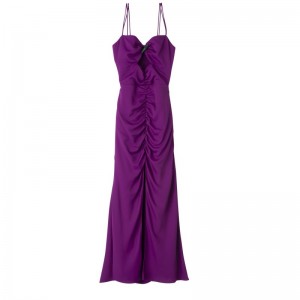 Longchamp Midi Dress Violet | ETHIM-9314