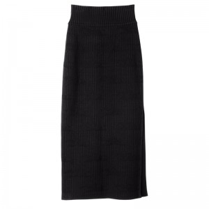 Longchamp Midi Skirt Negrii | HBMDG-9431