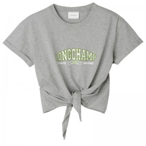 Longchamp Tied T-shirt Gri | LKJVX-2413