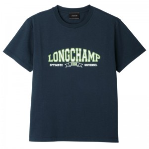 Longchamp T-shirt Bleumarin | FDJXB-9067