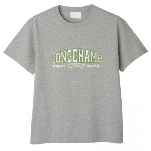 Longchamp T-shirt Gri | YWEBQ-7342