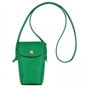 Longchamp Épure Phone Case With Leather Lace Verzi | KSUVH-5239